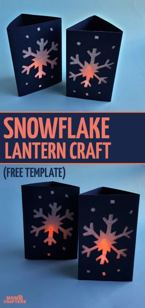 Craft your own snowflake lantern with this easy paper winter craft for kids. This sweet and easy DIY is a fun decoration for Christmas or for any day of winter.
