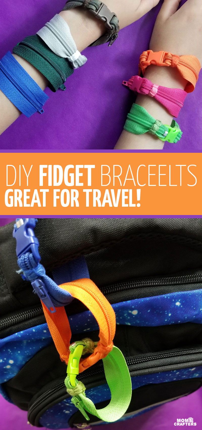 Click to learn how to make a zipper bracelet - an easy jewelry making project for kids and a fun fidget toy. 