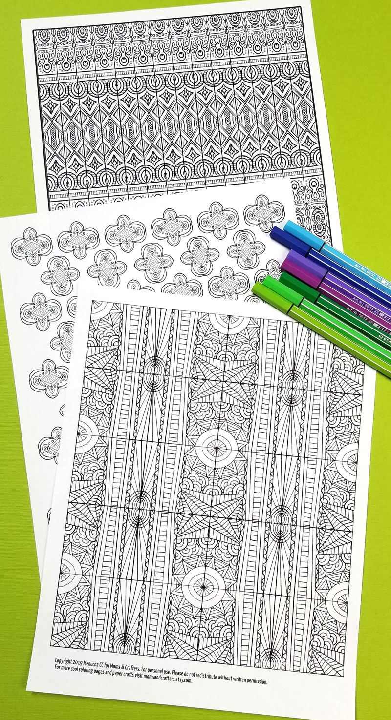Free Printable Pattern Coloring Pages for Adults * Moms and Crafters