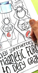 science coloring page poster for kids  magnetism and gravity