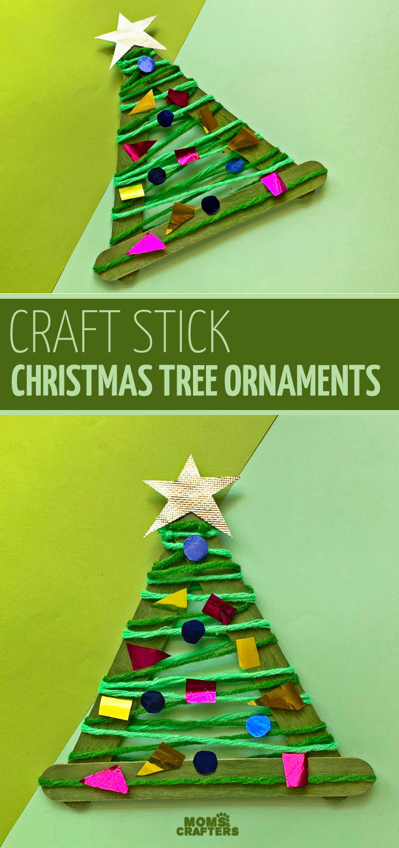 Click to make an easy DIY craft stick ornaments! This easy christmas craft for kids is fun for toddlers preschoolers and older. 