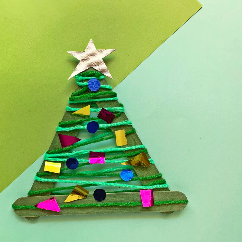 craft stick christmas tree ornament
