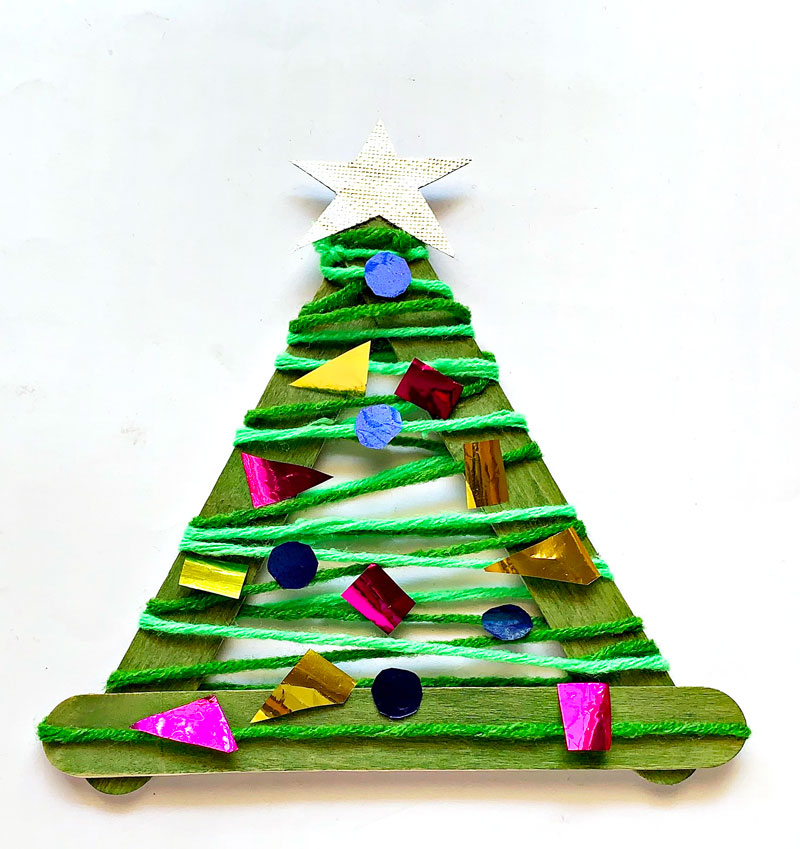 craft stick christmas tree ornament