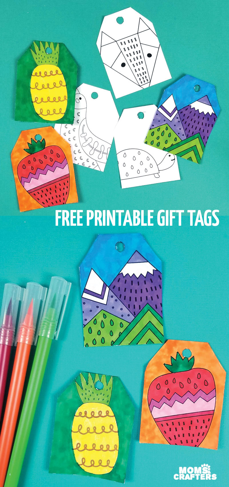 Click to download free printable gift tags to color and craft! These fun coloring pages make great Hanukkah and Christmas crafts for tweens and teens, and are cool coloring pages for kids and adults.