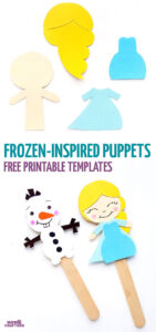 Frozen Paper Craft - Free Printable Template for Bookmarks or Puppets