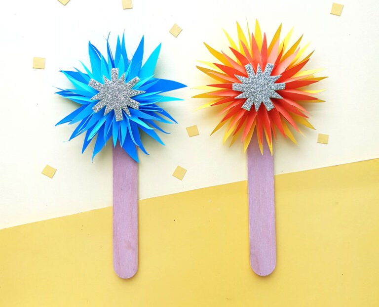Paper Fireworks Craft – Perfect for New Year’s or July 4th!