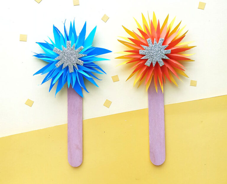 Paper Fireworks Craft Perfect for New Year's or July 4th!