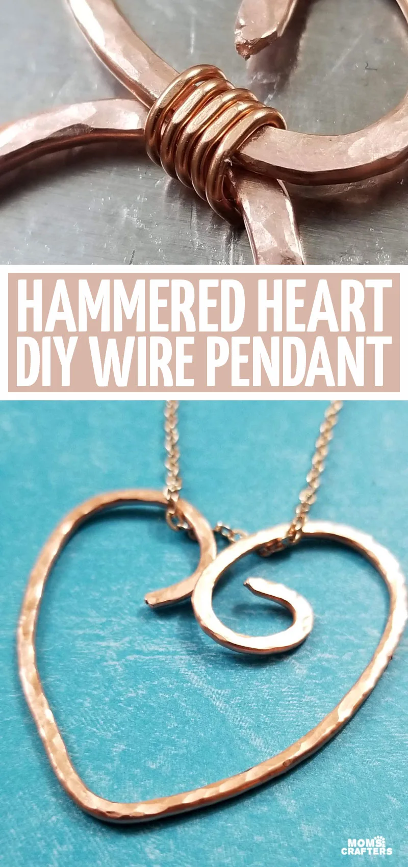 Learn how to make an easy wire heart pendant tutorial metal jewelry for beginners! This jewelry making project is easy and you can amke it as a keychain as well for a great gift for men! Learn how to make copper wire jewelry without soldering.