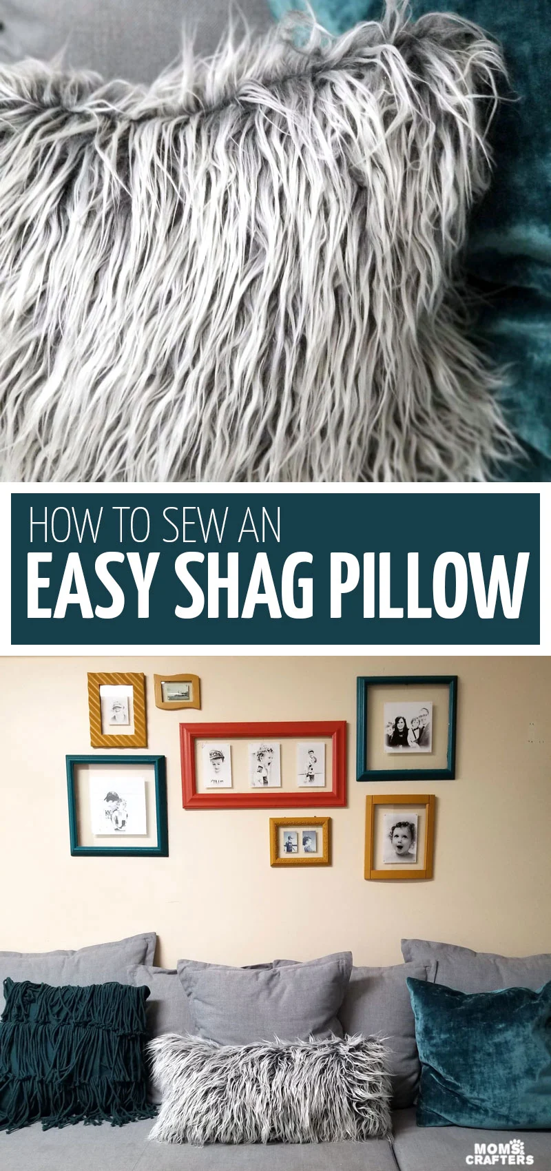 Click to learn how to make a DIY fur pillow - an easy cozy home decor idea for winter! This shag pillow uses faux fur and is a beginner sewing project that also teaches how to sew faux fur. 