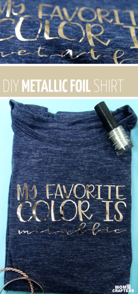Love metallic? Craft this easy metallic foil iron on t-shirt using the free mat and learn how to make a tshirt with Cricut Easypress 2