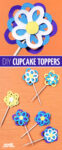 Flower Cupcake Topper Template - DIY paper flowers with a free SVG