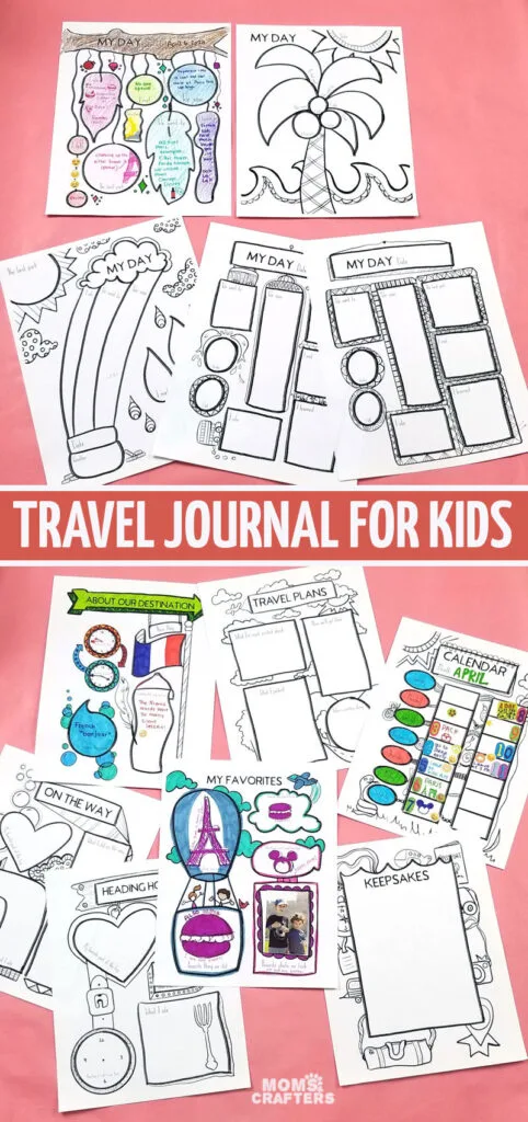 this travel journal is good for kids of all ages - teens tweens and ages 8 and up. You'll love the cool coloring book pages and it's a great scrapbooking idea for kids who travel.