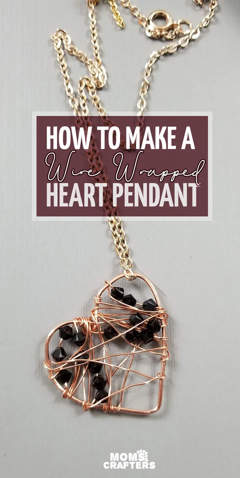 Click to learn how to make wire wrapped hearts and turn it into a DIY heart pendant. This wire wrapping tutorial and project for beginners is easy and a sweet Valentine's day craft