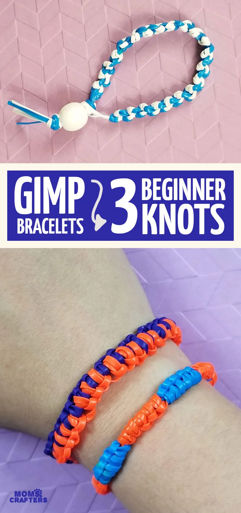 Make your own boondoggle lanyard and GIMP bracelets with these 3 easy knots for beginners! This jewelry making project for kids teaches how to make a gimp bracelet for boys and girls!