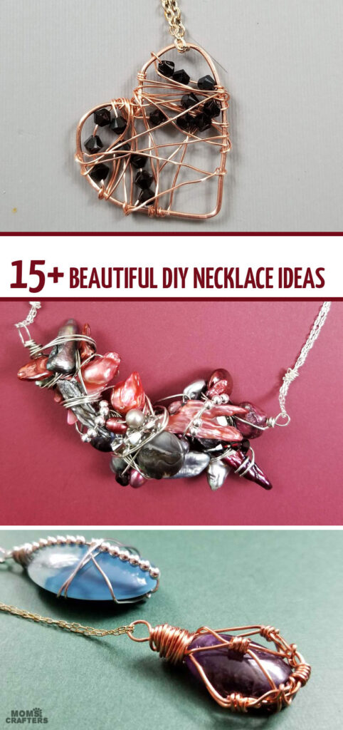 Enjoy this list of over 15 necklace ideas for beginners and experts! Learn how to finish necklaces and lots more jewelry making ideas and tips.