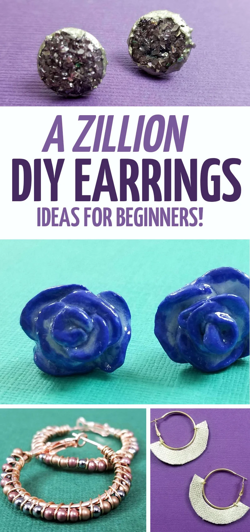 The only list of DIY earrings you'll need! Find simple leather earrings, elaborate wire wrapped ones, boho earrings tutorials, and many more unique handmade tutorials!