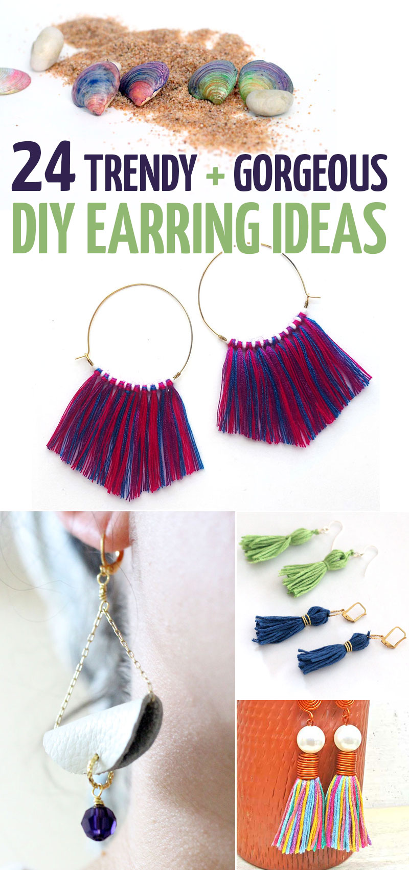 Click to learn how to make DIY earrings 24+ different ways! These easy ideas include so many types of jewelry making crafts for beginners - plus the basics of how to make earrings.