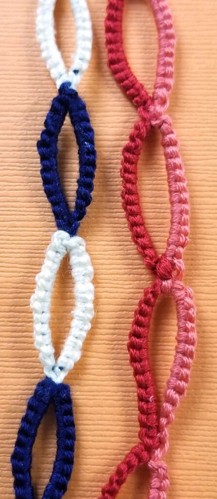 Two-Colored Square Knot Friendship Bracelet Tutorial [CC] - YouTube