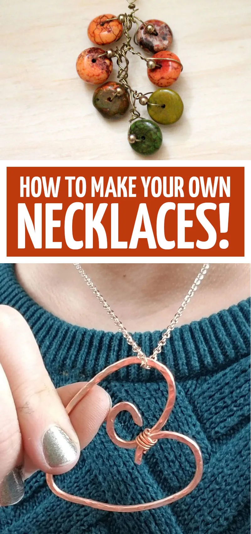 Click to learn how to make your own necklace with so many adorable necklace ideas and projects to make! These DIY necklaces and pendsants include wire wrapping ideas, recycled jewelry, and more!