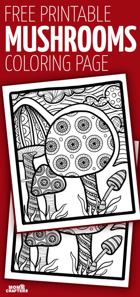 Click to download a free mushroom coloring page for adults! This Spring coloring page is a free printable PDF to color.