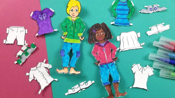 Paper Doll Templates for Spring – Print & Craft!
