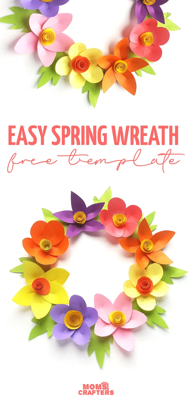 paper wreath craft for kids preview image.