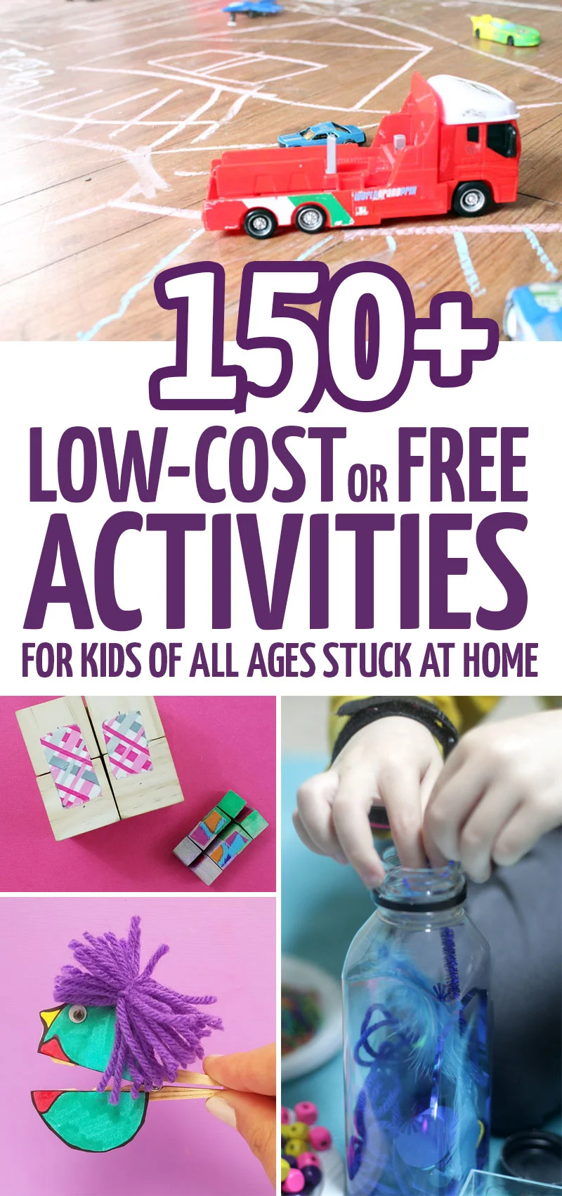 Click for a huge list of free printable activities for kids - with over 150 fun things to do at home with kids of all ages - including ideas for babies, toddlers, preschoolers, grade school, tweens, teens - and even grown-ups!