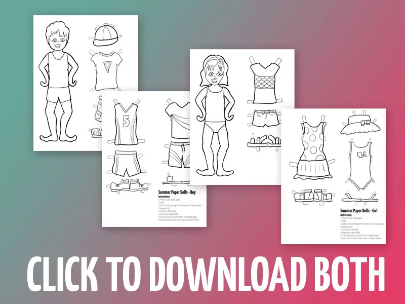 click to download summer paper craft for girls and boys