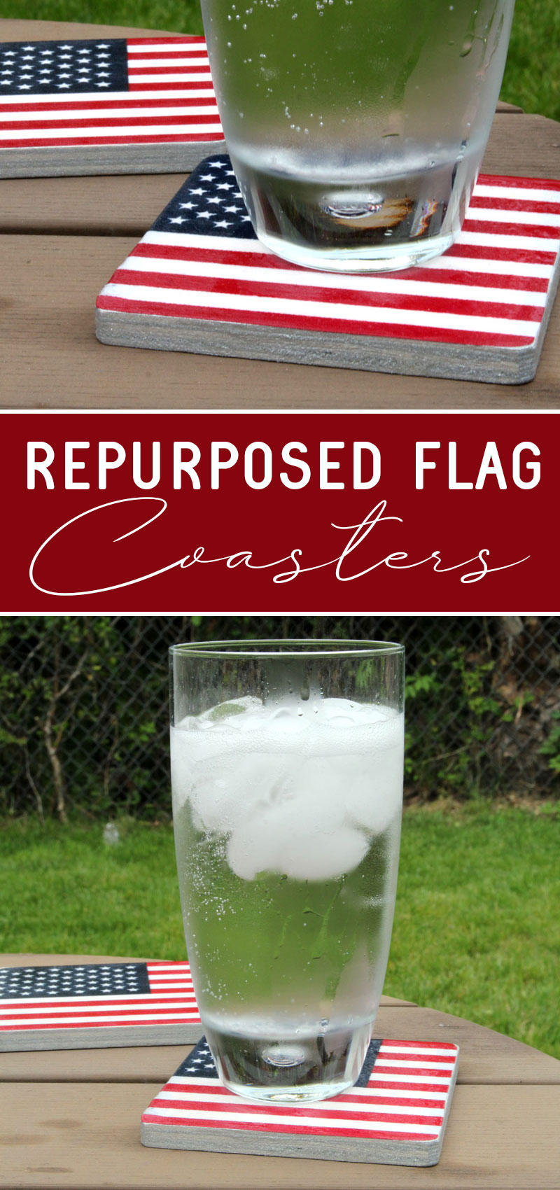 Seltzer on American Flag coasters