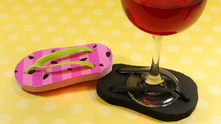 DIY Flip Flop Coasters for Stemware – Dollar Store Summer Craft