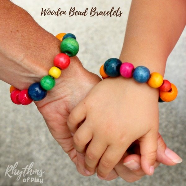 Wood bead bracelets Jewelry Making for Kids