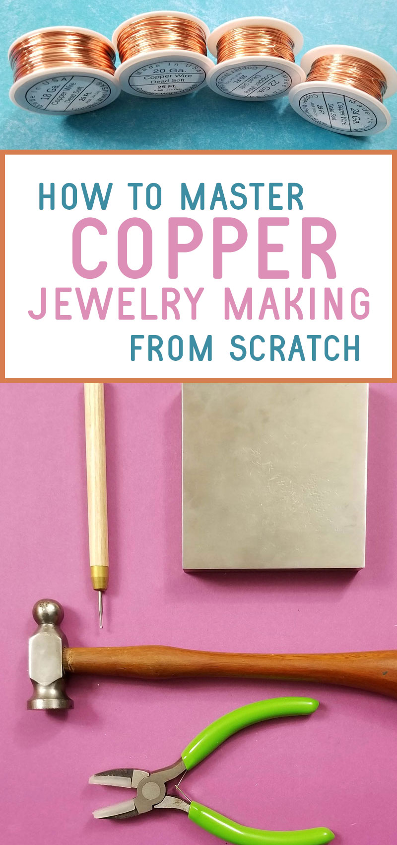 copper jewelry making collage