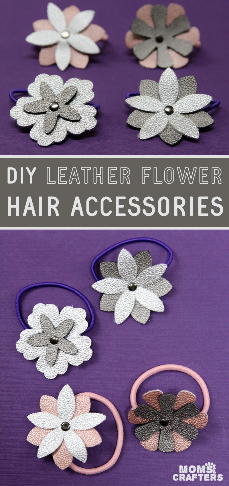 DIY flower hair accessories from leather