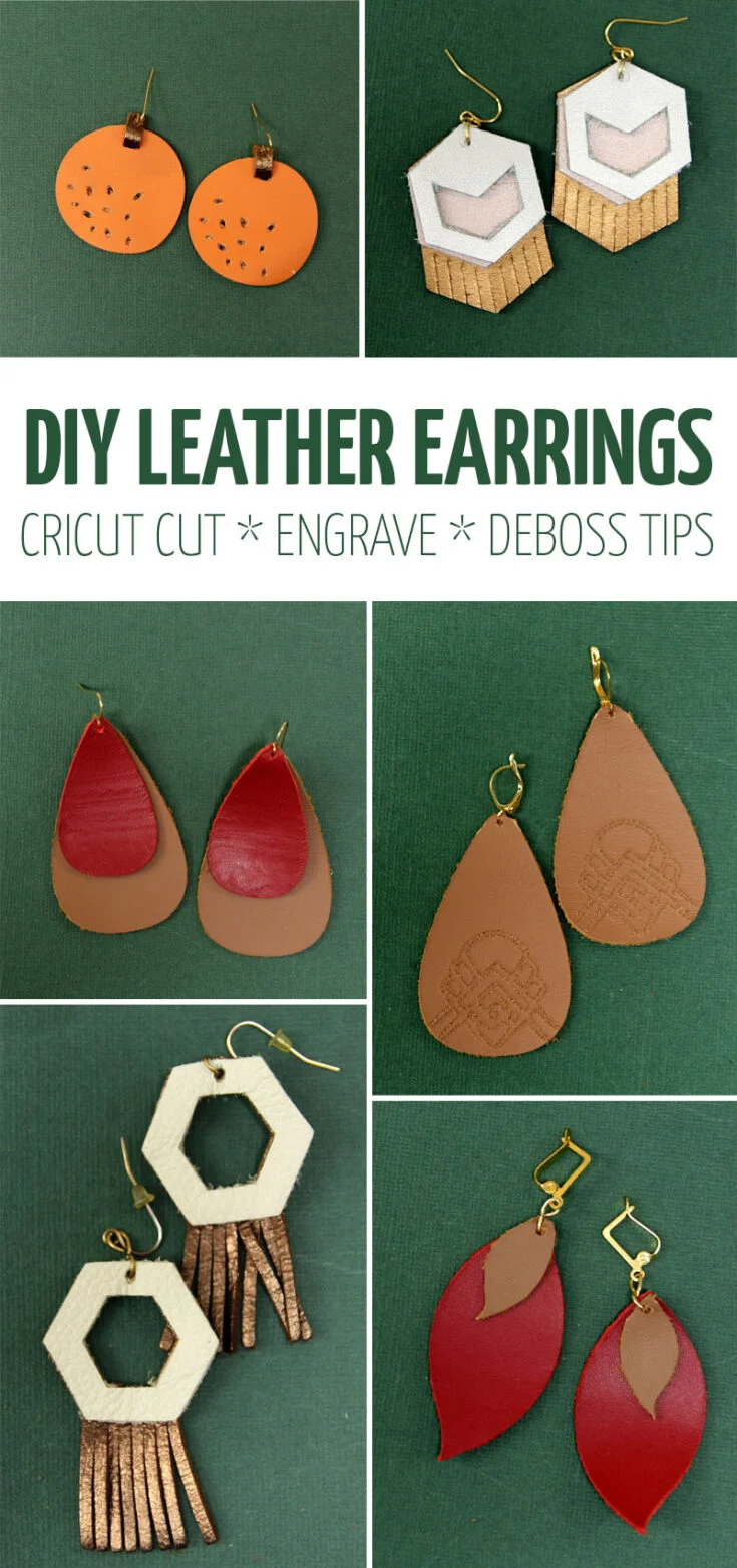 DIY leather earrings all styles collage