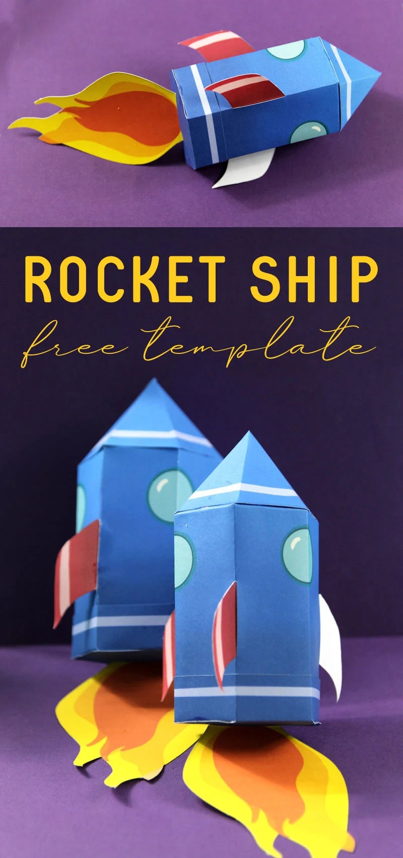 paper rocket template - free printable