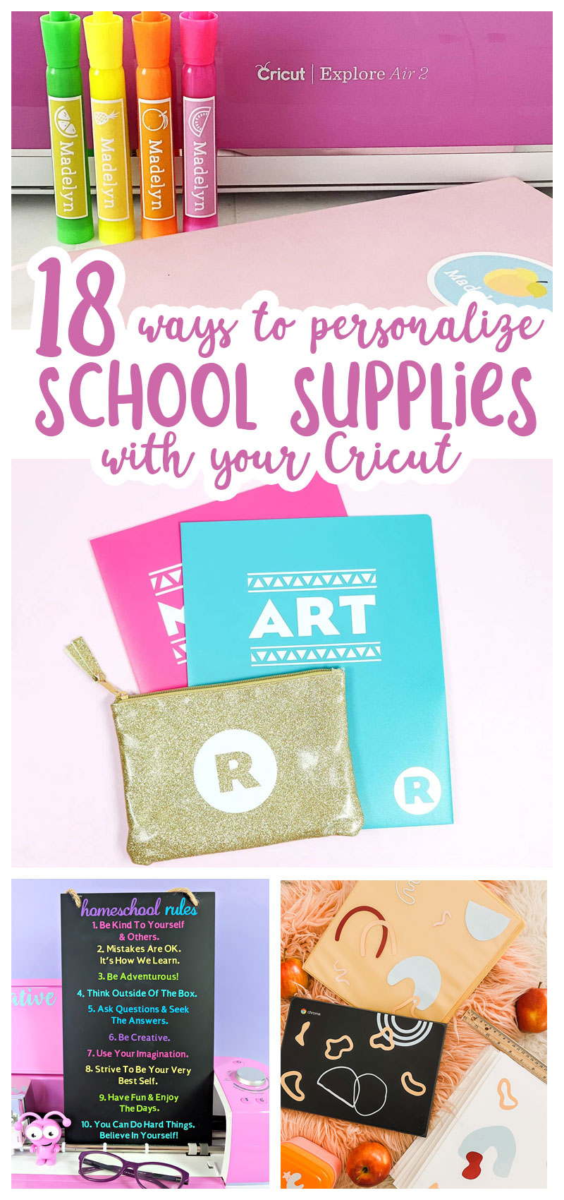 Back to School Cricut Ideas hero collage