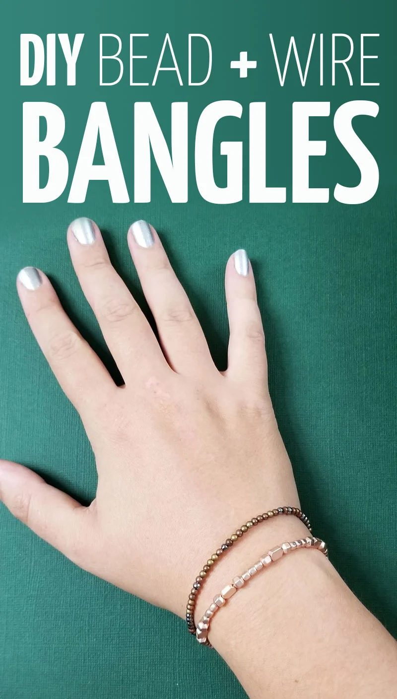 Click to learn how to make beaded bangles that are easy, elegant and fun! A cool wire jewelry making tutorial for beginners.
