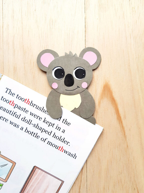 Koala Craft Make a Koala Hug Bookmark with a free template!