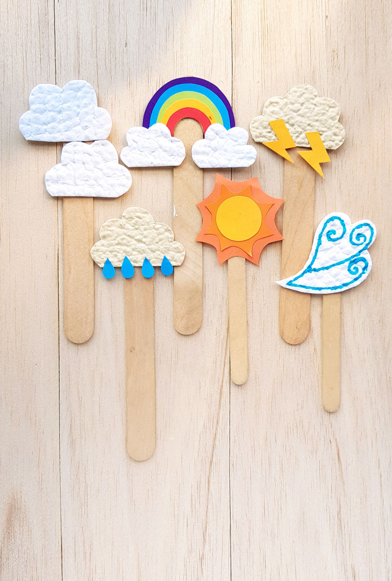 Weather Craft for Kids - Paper Puppets + Free Templates!