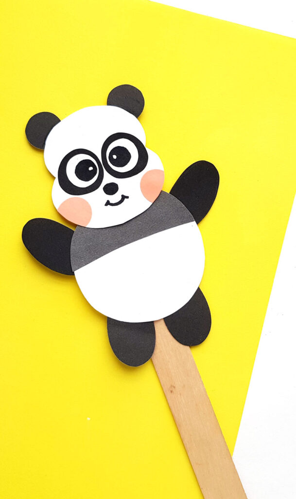 Panda Paper Craft Puppet Template * Moms and Crafters