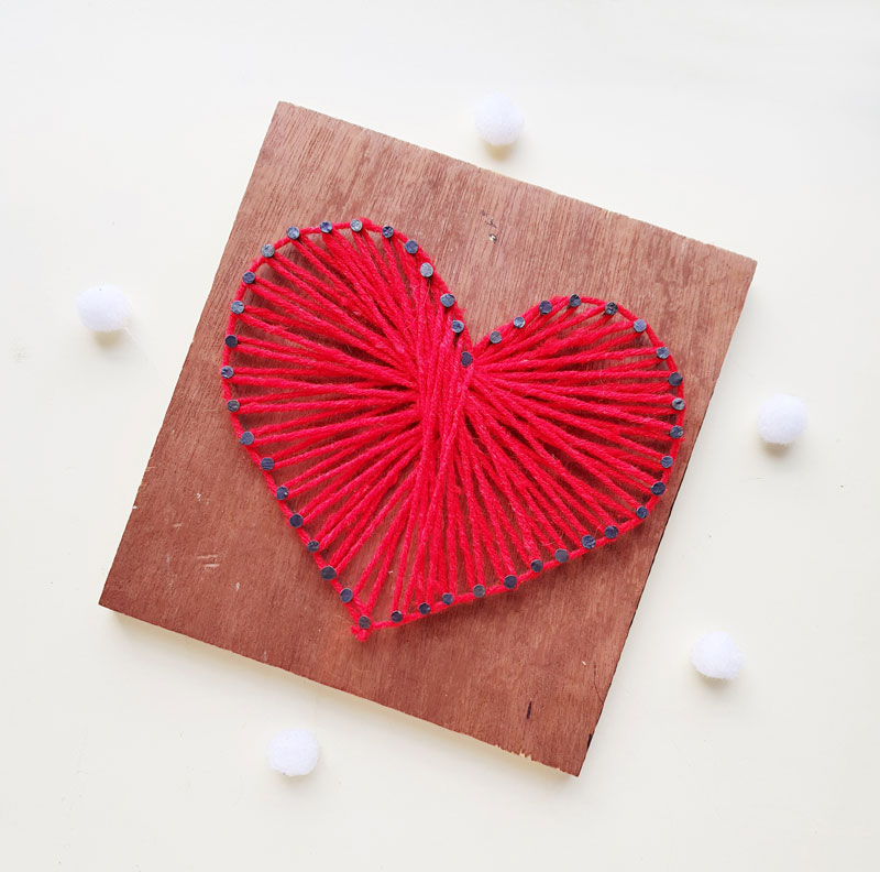 Heart String Art, Valentine Gifts for Kids, Love Sign, Heart Gifts, String  and Nail Art, Wooden String Art Heart, Gift for Her, Gift of Love 