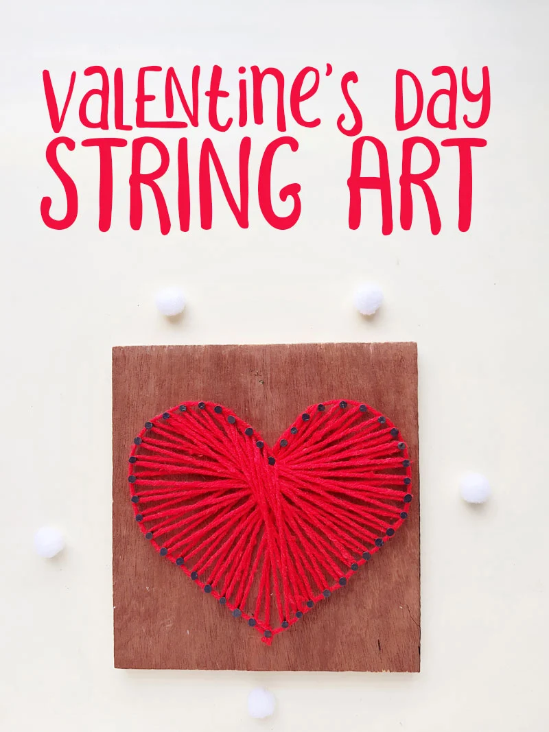 heart string art with a free template
