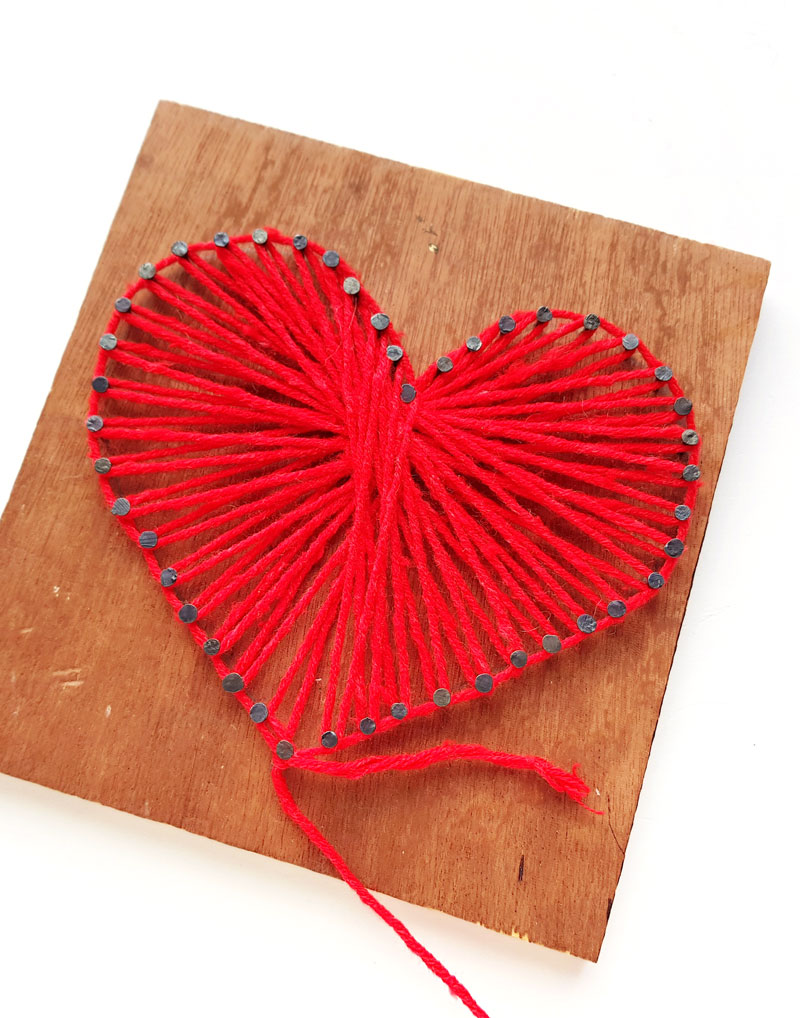 How to Make String Art, Beautiful Rainbow Thread Heart Tutorial