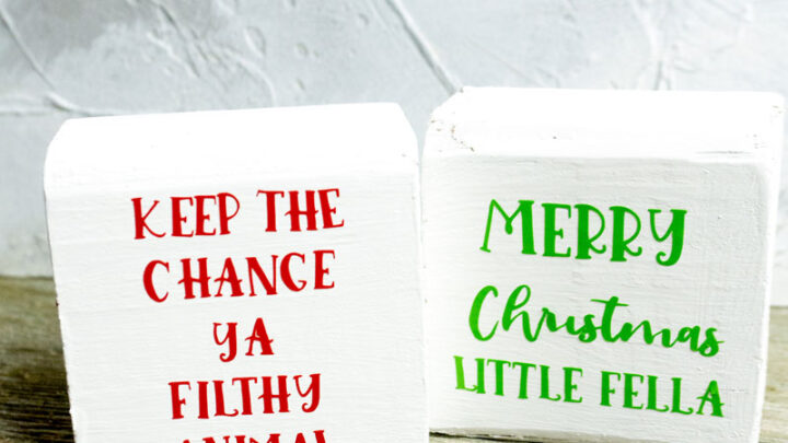 Home Alone Decor – DIY Christmas Movie Quote Blocks
