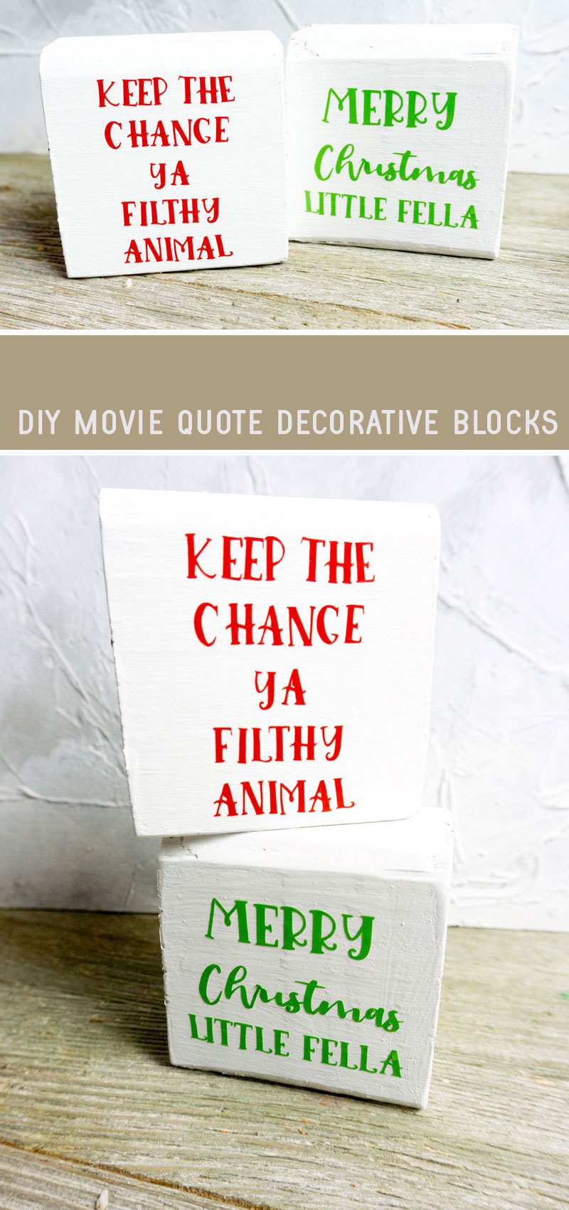 HOme Alone Decor blocks- DIY Cricut Christmas Decor