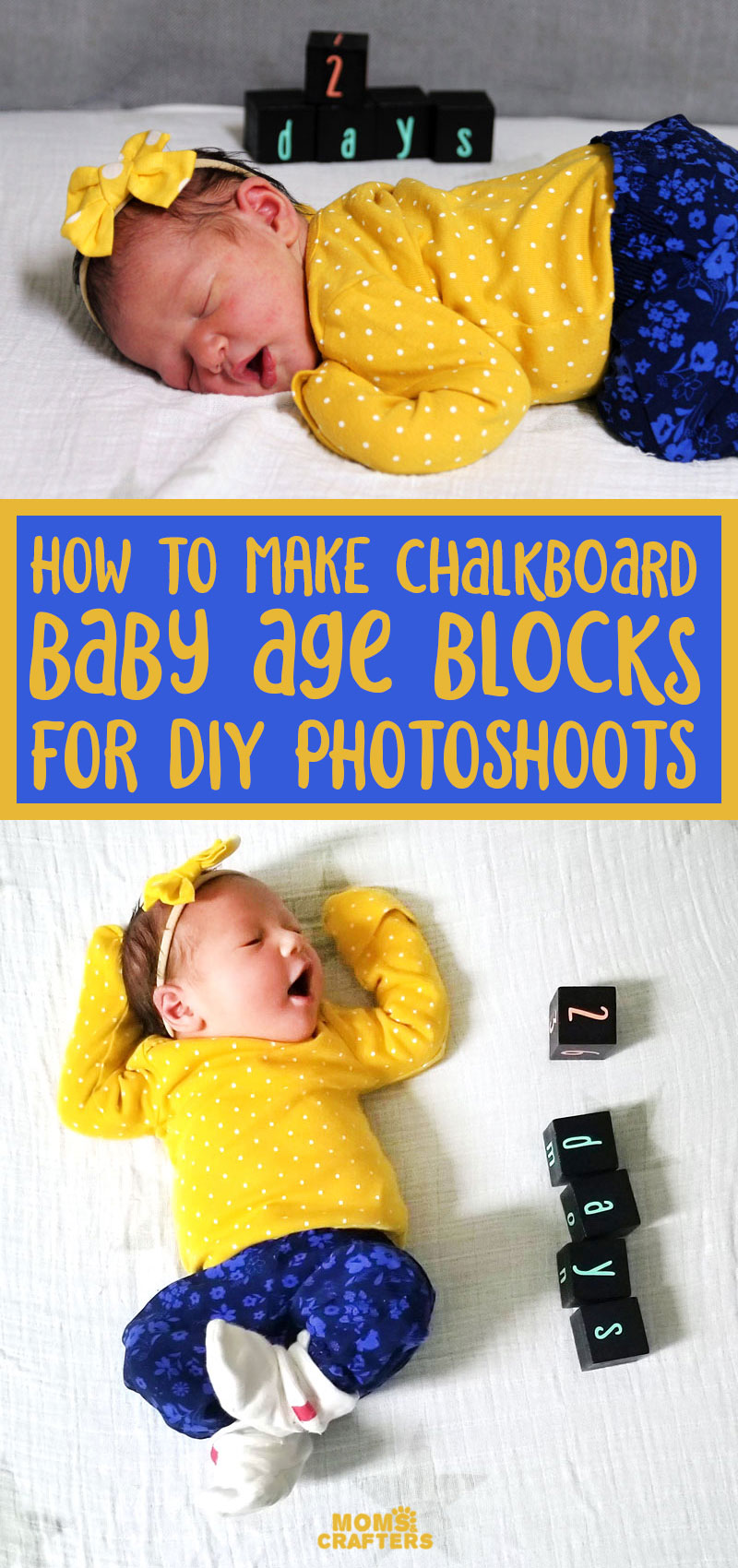 Milestone Blocks for Baby yellow collage