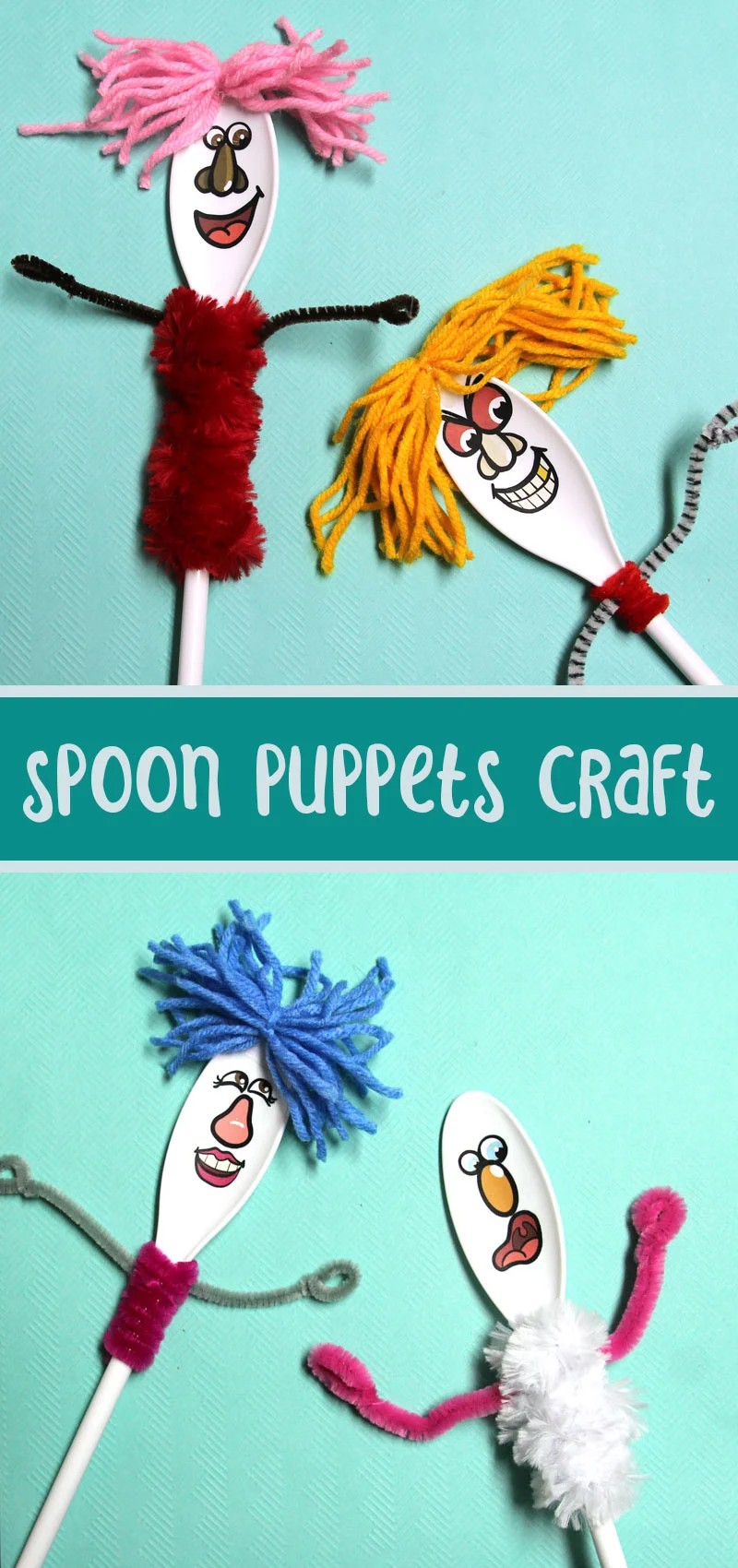How to make spoon puppets final collage
