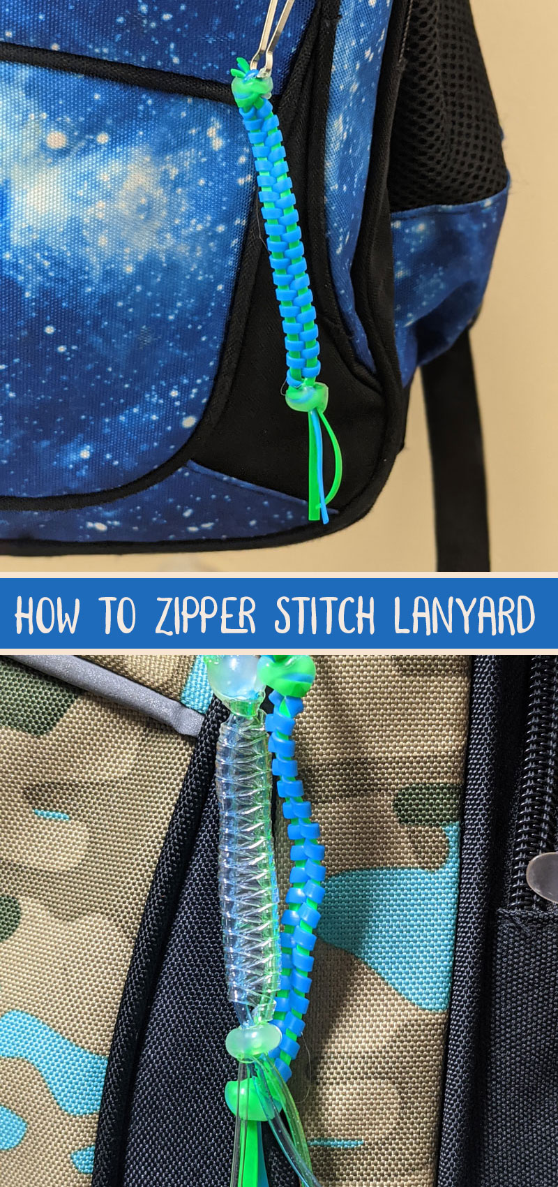 zipper stitch lanyard on backpacks
