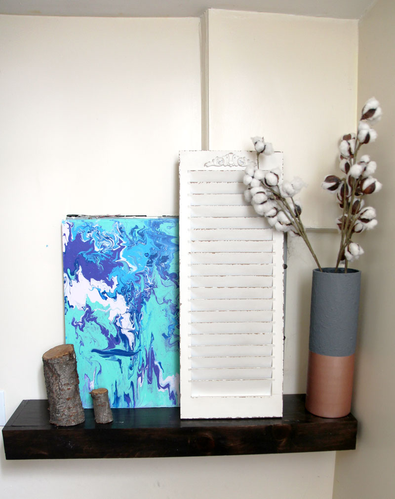 DIY small entry shelf full view