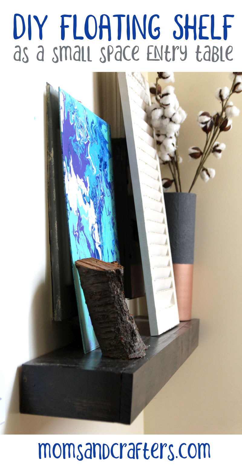 DIY small entry table - floating shelf hack